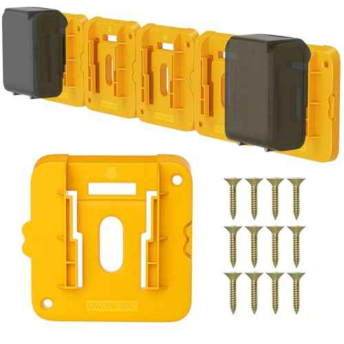 6 Pack Battery Mount Holder Compatible for Dewalt 20V 60V Battery Dock Holder Fit for DCB200 DCB203 DCB206 Batteries