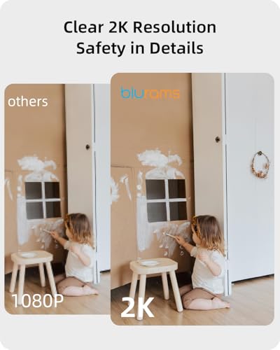 Blurams 2K Indoor Security Camera with 360° Pan Tilt, White - 1 Pack