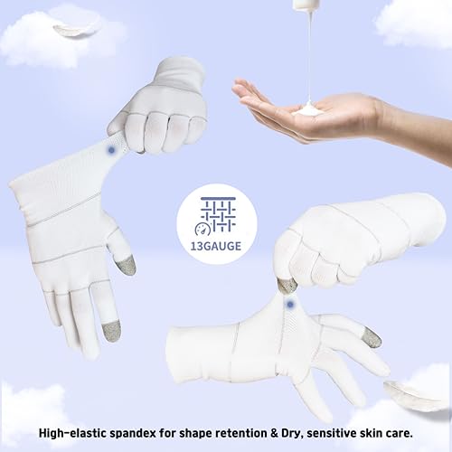 Youneedthat AeroSilver Seamless Touchscreen Gloves ? Eczema Relief, Non-Slip Work Glove Liners, Moisture-Wicking, 10/20 Pack
