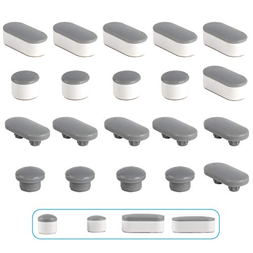 Hibbent 10 PCS Toilet Seat Bumpers Gray with Dual Height & Shape Options