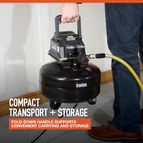 Ironton Oil-Free Pancake Air Compressor 0.3 HP 3-Gallon 110 PSI