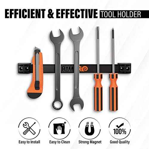 12" Magnetic Tool Holder Strip - A Tool Magnet Bar for Garage Organization, Shop Organization, and Workbench Accessories, Best Father's Day Gift, Easy To Install in Workshop, Mounting Screws Included.