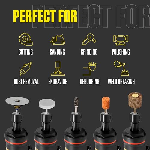 Berkling 1/4in Air Die Grinder with 7in Extension - 20,000 RPM Professional Pneumatic Tool