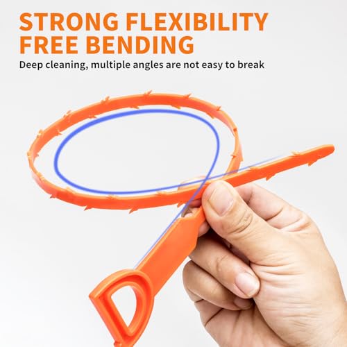 AsonTao 4 Pack Drain Snake Clog Remover 20 Inch Flexible Hair & Debris Tool