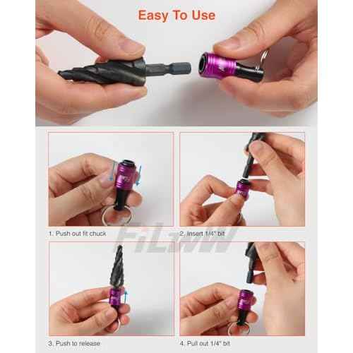 Bit Holder Keychain,6Pcs 1/4 Quick Release Driver Bit Catchers Tool Gifts for Men,Quick-Change Extension Bar Keychain Drill Screw Adapter Portable for Organizer Tool Pouch,Tool Bag