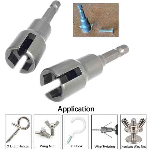 (2pc) Power Wing Nut Driver Set,Slot Wing nuts Drill Bit Socket Wrenches Tools Set,1/4" Hex Shank Drills Bits for Panel Nuts screws bolt
