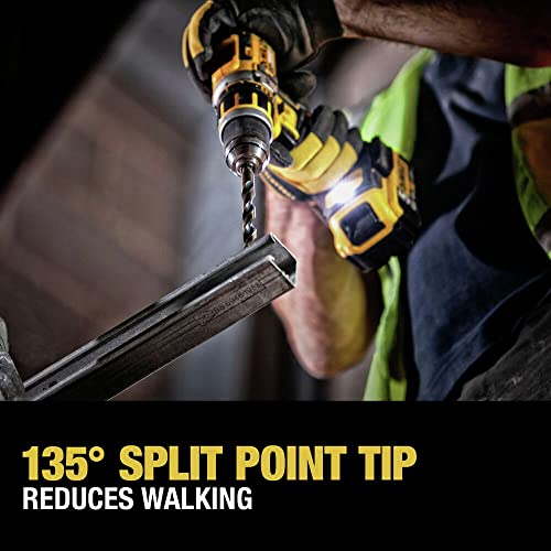 DEWALT 21 Pc High Speed Steel Drill Bit Set, Black & Gold Coated, 135° Split Point, One Size