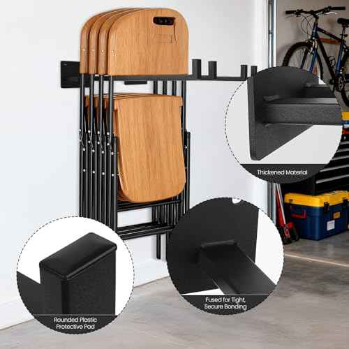 4 Pack Folding Chair Storage Rack,Folding Chair Rack,garage organizer wall mount,tool hangers for garage wall