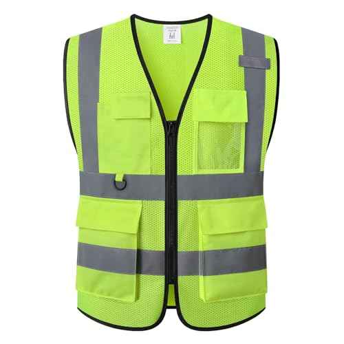 Safety Vest for Men Women Hi Vis Vest with Pockets Mesh High Visibility Vests Meets ANSI/ISEA Standards