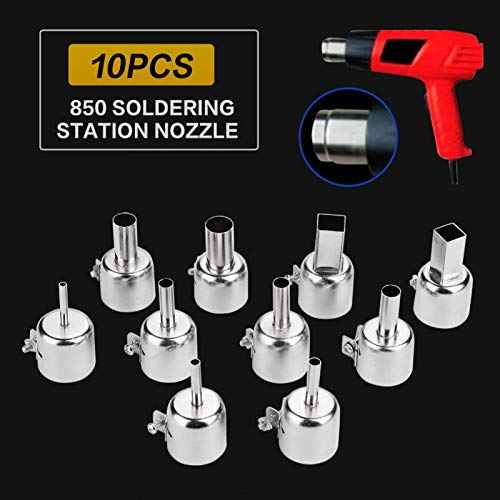 Hot Air Nozzle 10Pcs/set Heat Gun Nozzle Hot Air Soldering Nozzle Well Sealed High Strength for 850 Hot Air Soldering Station