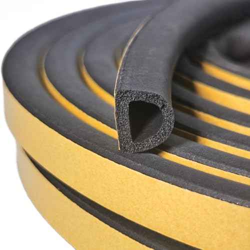 Weather Stripping Seal Strip for Doors/Windows 18 Feet, Self-Adhesive Backing Seals Large Gap (from 5/16 inch to 15/32 inch), Easy Cut to Size