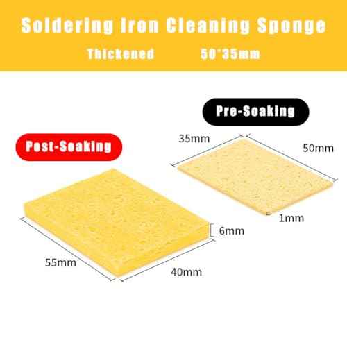 20Pcs Soldering Sponge 50x35mm Square, Replacement Solder Welding Iron Cleaning Pads Sponge (Thickened)