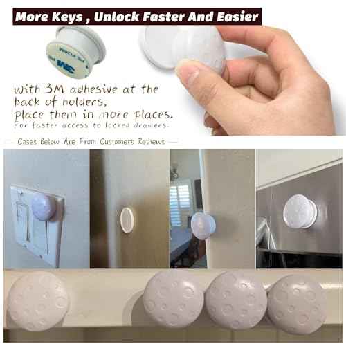 3 Pack Replacement Keys for Baby Proofing Magnetic Cabinet Locks for Babies - Child Proof Extra Magnet Universal Keys for Baby Safety Cupboard Cabinets and Drawers Latches - Easy Installation
