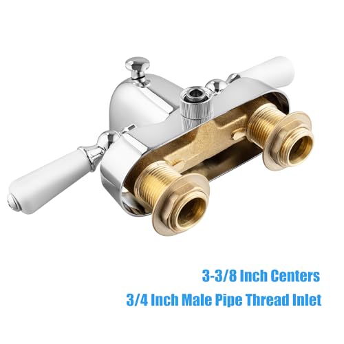 Pyhomestrim Clawfoot Bathcock Diverter with Deluxe Porcelain Lever Handles