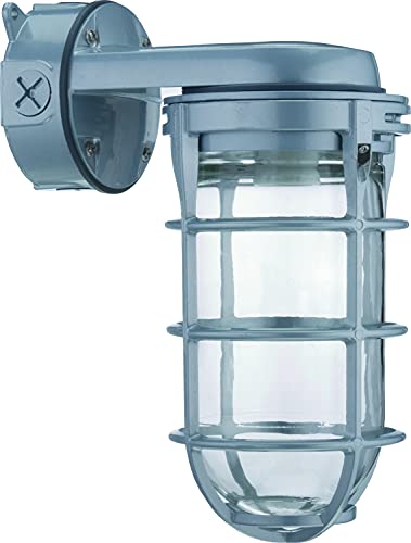 Gray 150W Vapor Tight Wall Sconce Light - Industrial LED Fixture for Indoor & Outdoor Use