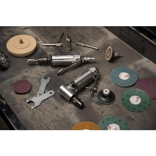 Ingersoll Rand 301B Air Die Grinder – 1/4", Right Angle, 21,000 RPM, Ball Bearing Construction, Safety Lock, Aluminum Housing, Lightweight Power Tool, Black