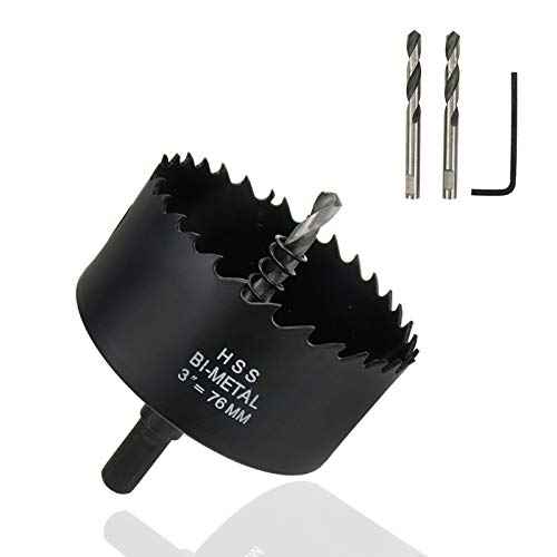 Hole Saw 3-inch Dia Hole Cutting Drill Bit for Drilling Holes in Wood, Plastic, Drywall, Thin Metal