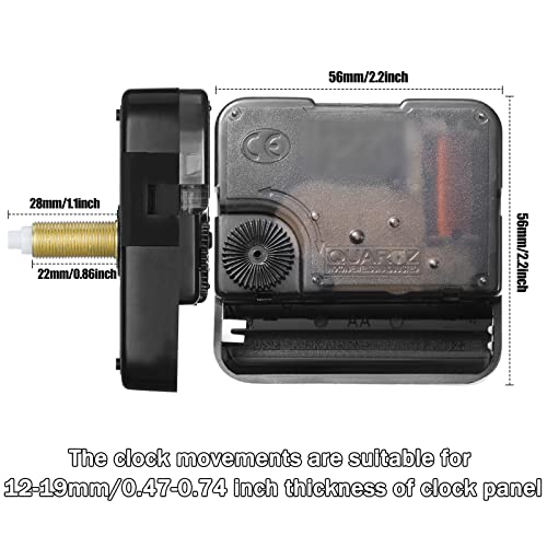 Mudder 6pcs Silent Clock Movement Mechanism 28mm Replacement with Hands