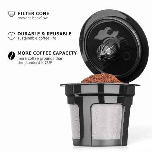 Reusable K Cups for Keurig K Mini, K Express, K Elite, K Classic, K Compact, K Latte, K Duo and All 2.0 & 1.0 Coffee Makers, 2 Pack K Cup Coffee Filters - Black