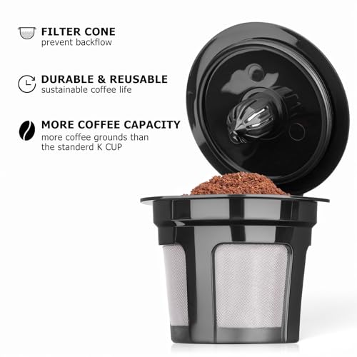 Fanativita Reusable K Cup Coffee Filters for Keurig, 2 Pack (Black) – 304 Stainless Steel