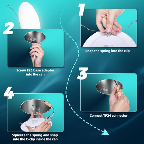 FREELICHT 6-Inch Recessed LED Can Lights with 5 CCT, White, 6 Pack