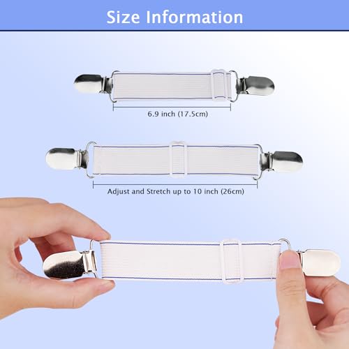 SheeChung Ironing Board Cover Clips, Set of 4, White Universal
