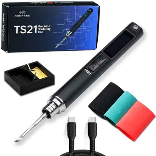 Miniware Original TS21 Soldering Iron Station Kit Upgraded PD 18-100W Power Programmable Smart Mini Electric Portable Soldering Pen (TS21 with 21-KU Tip)