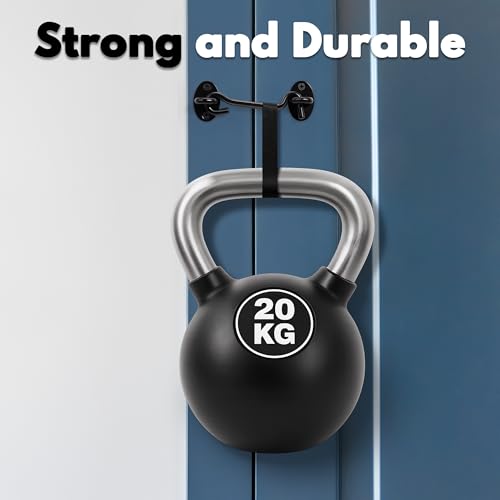 Rainspire 4-Inch Black Hook and Eye Gate Latch with Strong Screws - 2 Pack