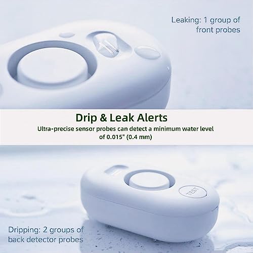 METAK White Water Leak Detector Sensor Alarm - Basement Flood Monitoring, 1 Sensor