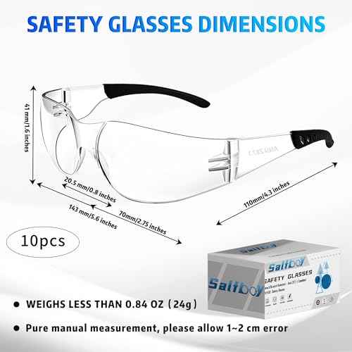 Clear Safety Glasses for Men Women Ansi Z87.1 Safety Glasses Scratch and Impact Resistant Protective Eyewear