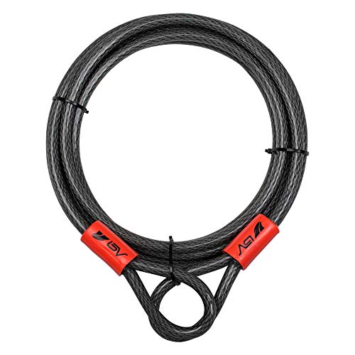 BV Heavy-Duty 15FT Braided Steel Security Cable with Loops - Weatherproof & Cut-Resistant