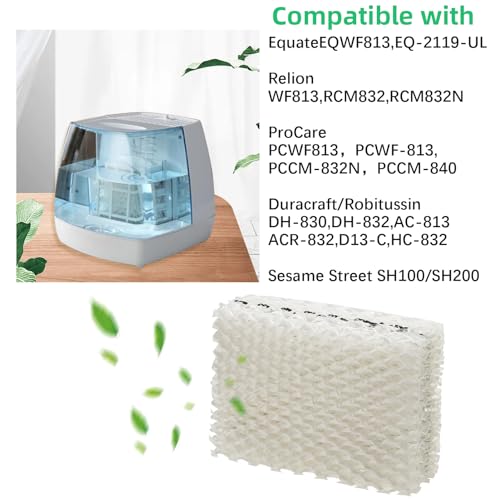 Kakofaci 6-Pack WF813 Humidifier Filters Replacement for Equate EQWF813 / RCM832N - White
