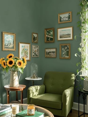 Dimoon Dark Green Peel and Stick Wallpaper Contact Paper 17.7" x 118" - Eco-Friendly Self-Adhesive Wall Covering for Kitchen Cabinets & Walls