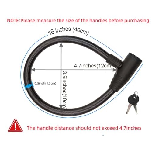 Fridge Lock With Keys, Cabinet and Childproof Lock, Bike Cable Lock for Cabinets, Drawers, Fridge, Bike, Stroller (16" 1PCS)