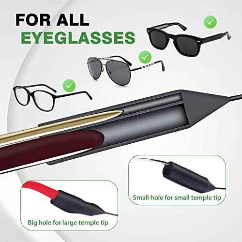 Glasses Strap, upgraded two holes adjustable Glasses holder-No Tail Eyeglasses string strap-Sunglass holder -4 pack