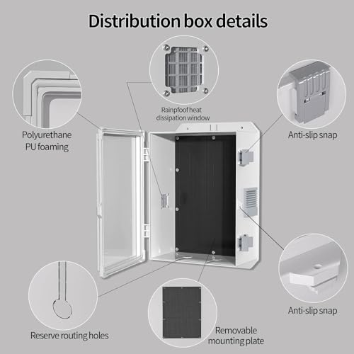 Namunanee 13x9.2x5.6 Inch Outdoor Electrical Junction Box Waterproof ABS Enclosure