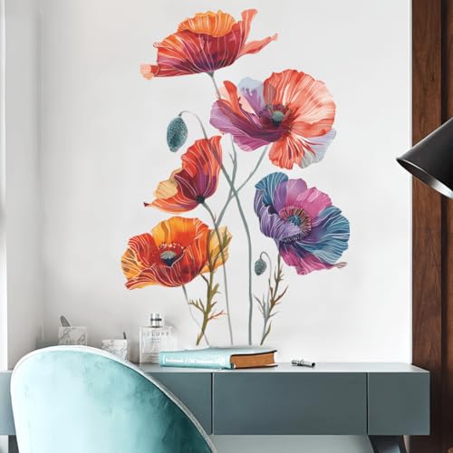DIY Wall Decal Peeling and pasting, Detachable Mural, Vinyl Lotus, Girl Bedroom, Living Room, Bathroom Wall Art Decoration