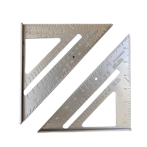 ALLWIN 7-Inch Aluminum Rafter Square with Dual-Side Scales - Precision Carpentry Tool
