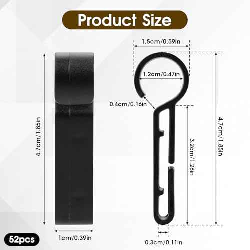 52 Pcs Hard Hat Clips for Headlamp - LED Light Helmet Clips - Easily Mount Headlamp on Narrow-Edged Helmet - Anti-Slip Stable