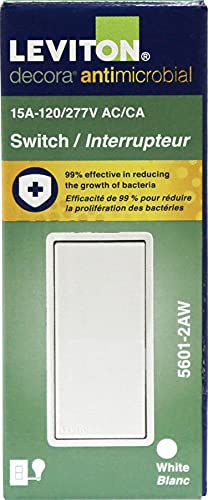 Leviton 15A Decora Antimicrobial Light Switch Single-Pole White