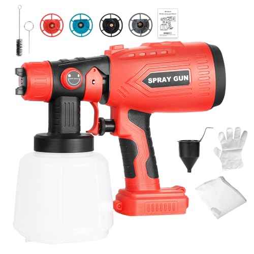 Paint Sprayer for Craftsman 20V Lithium-Ion Batteries, Cordless Spray Paint Gun with 200W High Power Motor and Copper Nozzle, HVLP Paint Sprayer for House Painting(Battery Not Included)