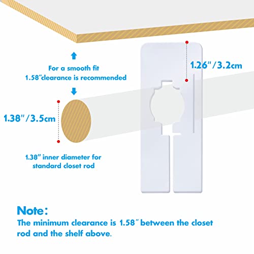 Vantasii 8 Pack White Closet Rack Dividers with Marker - Reusable Wardrobe Sorting