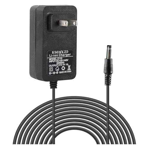 Mini Chainsaw 21V Lithium Battery Charger, fit for Garden Joy Drill, Impack Wrench, Pole Saw Tool Power Cord Adapter Cable 6 ft