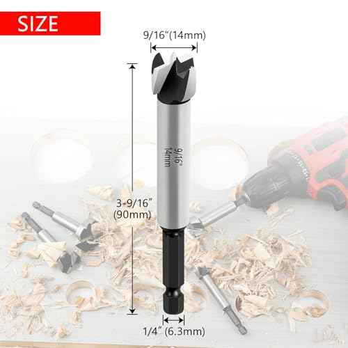 9/16 Inch Forstner Bit - Wood Drill Bit & Hinge Cutter for Plywood & Plastic