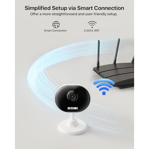 ZOSI Indoor Security Camera, 2Pack 1080P Home WiFi Camera with Phone App, Smart Motion Detection,2 Way Audio, Night Vision,C688 Baby/Pet Monitor,Memory Card/Cloud Storage,Works with Alexa,Plug-in