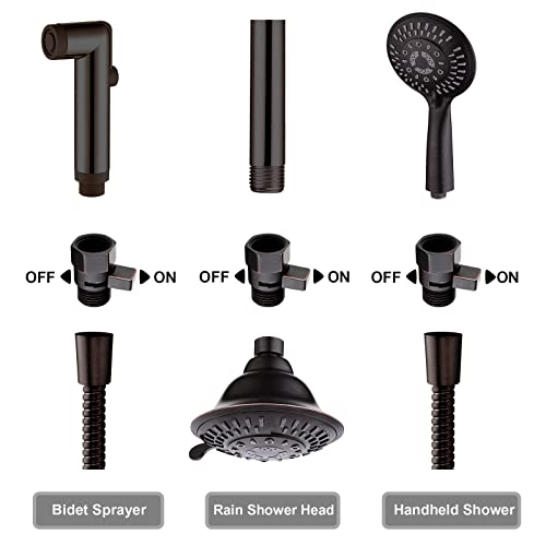 BRIGHT SHOWERS Brass Water Flow Control Valve - Oil-Rubbed Bronze Shower Head Regulator