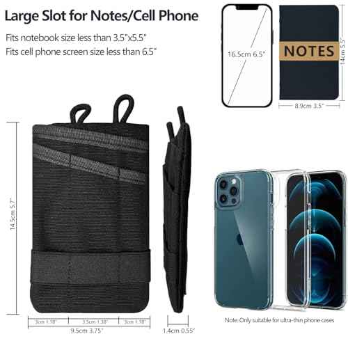 HXOUSE Small Small EDC Pocket Pouch - EDC Organizer Pouch with 4 Pockets for Men, Mini Pocket Tool Pouch for Knife/Flashlight/Tactical Pen - Men's Mini Tool Pouch for Daily Carry