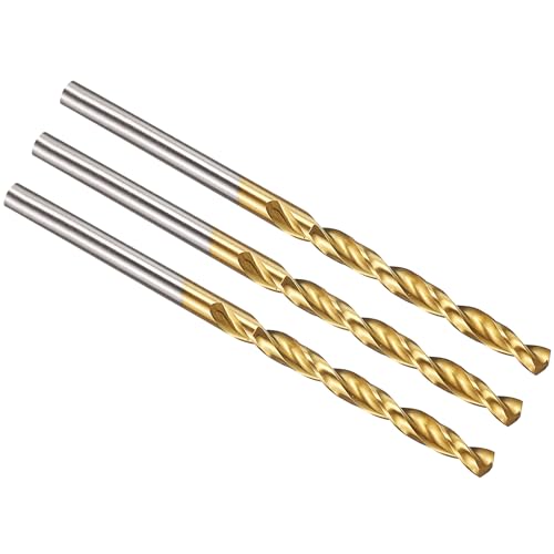 PATIKIL 2.5mm Drill Bit, M42 8% Cobalt High-Speed Steel Jobber Straight Shank 135¡Æ Titanium Nitride (TiN) Coated for Hard Metal Stainless Steel - 3 Pack