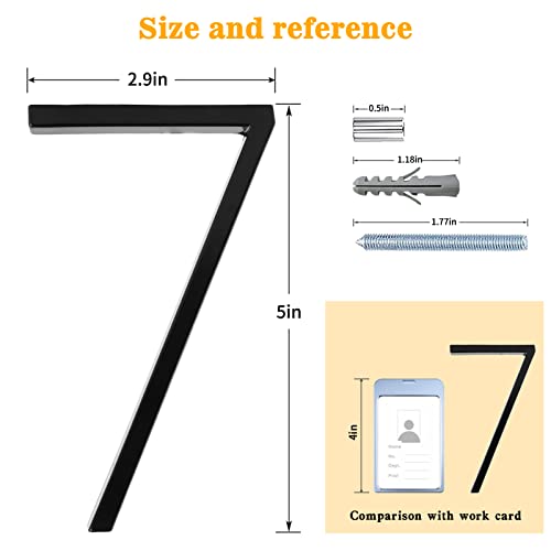 5" Floating Stainless Steel House Number 1 - Modern Address Sign, Rustproof & Easy to Install