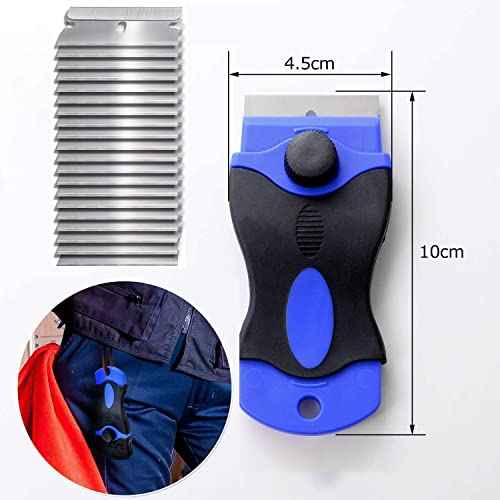 2PACK Razor Blade Scraper Tool with 30Pcs Stainless Steel Blades for Glass Stovetops Cooktop Ceramic Metal Tape Paint Glue Stickers Removal Tool Window Spatula Decal Quickly Remover without Scratch